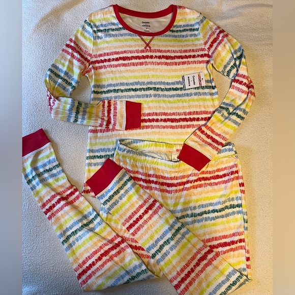 NWT Crayola x Kohls rainbow stripes pajama set, women’s size medium - Picture 1 of 5